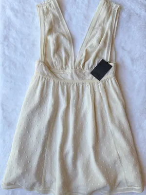 NWT Revolve NBD Isaac Mini Dress Plunge Neck Swiss Dot Sleeveless Fit & Flare thumbnail 3