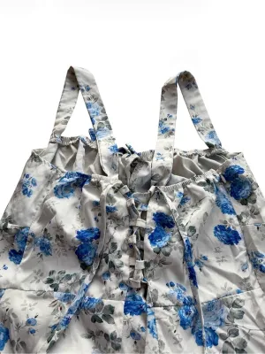 SHEIN Curve 0XL Blue Floral Lace-Up Back Slit Maxi Dress Bustier Corset thumbnail 4