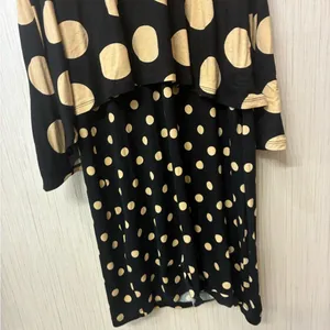Maeve by Anthropologie Womens Davina Polka Dot Midi Dress V-Neck Black Tan XS‎ thumbnail 5