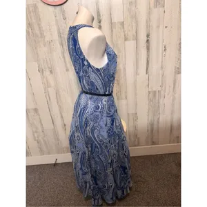 Tommy Hilfiger Blue Paisley Halter Maxi Dress Size 6 thumbnail 6