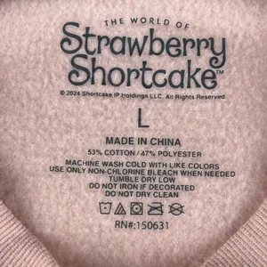 Strawberry Shortcake "Sweet Love" Pink Graphic‎ Sweatshirt Women's Size Large thumbnail 5