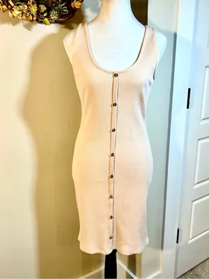💥NWT The Drop x Sierra Furtado Rose Dust Ribbed Bodycon Mini Dress Sz M💛 thumbnail 13