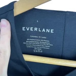 New Everlane The Short-Sleeve Crew Neck Bodysuit Black Thong Size Small thumbnail 12
