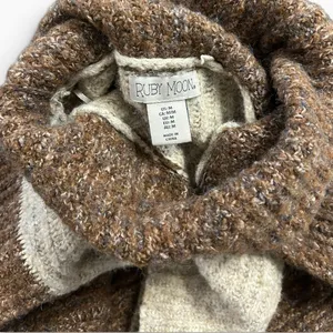 Ruby Moon Womens Brown Cream Colorblock Turtleneck Knit Sweater Size M RN75343 thumbnail 2