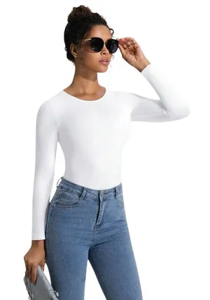 🔃White Long Sleeve Compression Shirt White Size M thumbnail 1