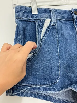 Free People Size 2 Blue Denim Shorts with Lace Trim thumbnail 2