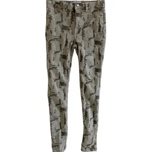 Free‎ People Women's Green Long and Lean Edgy Camo Skinny Denim Jeans - 27 thumbnail 7