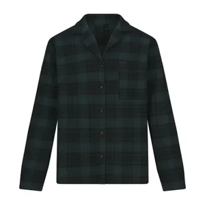 Skims Women's Green Long Sleeve Button Up Plaid Sleep Flannel Shirt Top Size M thumbnail 4