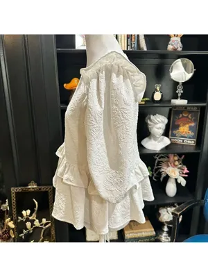 Anthropologies Free the Roses White Rose Tiered Blouse Size M thumbnail 7