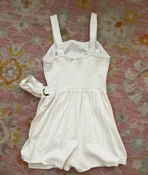 Sincerely Jules White Square Neck Tie-Waist Romper thumbnail 3