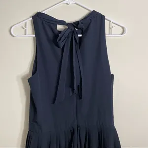Banana‎ Republic curved hem laser cutout navy blue women’s semi formal dress thumbnail 4