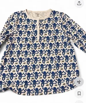 Roller Rabbit Pajamas Monkey Blue Long Sleeve thumbnail 5
