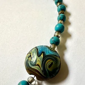 Blue beaded necklace Blue thumbnail 3