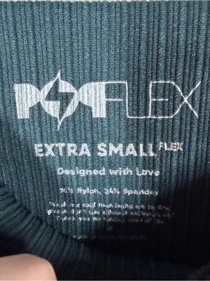 Popflex Dark Green Crossover Waist High Rise Leggings‎ thumbnail 3