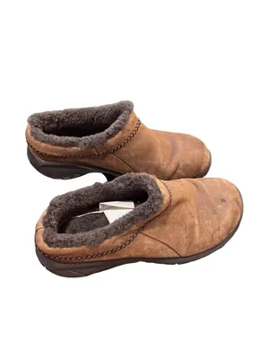 Merrell wms brown leather wool lined moc clogs shoes sz 8.5 SKU 10-091 thumbnail 3