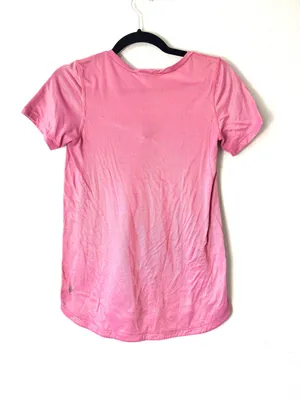 Lululemon Pink Shimmer What The Sport Tee Size Medium thumbnail 3
