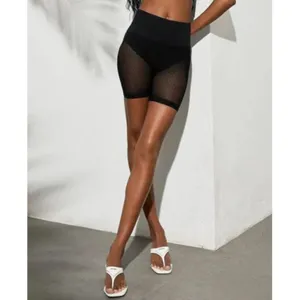 Alo Seamless High-Waist Limitless Open Air Shorts Black Edgy Sheer Mesh Cut-Outs thumbnail 5