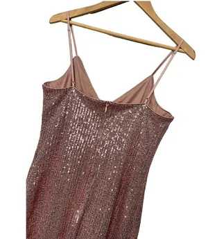 Lulus Party in Style Sequin Sleeveless Mini Lined V Neck Dress Light Pink XL thumbnail 5
