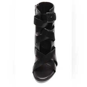 DVF Diane Von Furstenberg Black Stiletto Leather Booties thumbnail 2