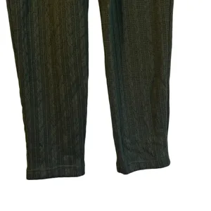Cable Knit Legging Olive Green NWT Casual Comfort Loungewear Sz LG Like an Angel thumbnail 3
