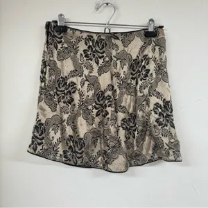 Vintage 1990s Floral Black & Gold Mini Wrap Skirt Womens M 90s Asian Inspired thumbnail 10