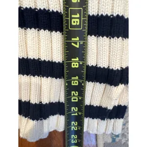 Abercrombie & Fitch Womens Cream Navy Striped Ribbed‎ Mock Neck Sweater Medium thumbnail 6