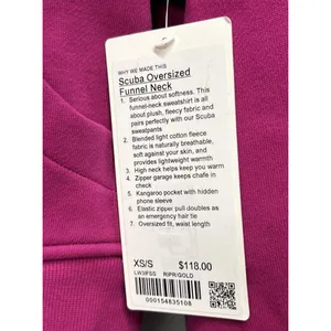 Lululemon Scuba Oversized Funnel Neck Half Zip XS/S Ripened Raspberry Gold NWT thumbnail 6