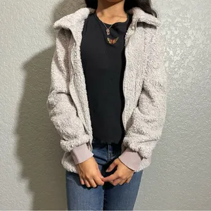 Fuzzy Teddy Jacket Gray Size L thumbnail 11