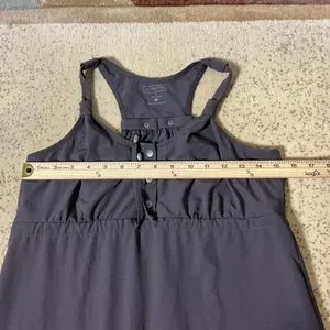 Athleta Gorpcore Racerback Mini Dress Brown Button‎ Front Drawstring Sz 2 221738 thumbnail 3