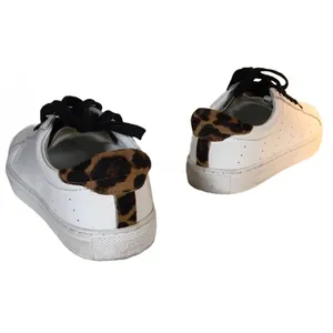J. Crew "Saturday Sneakers" White Leather & Animal Print Accent Sneakers (6.5) thumbnail 6