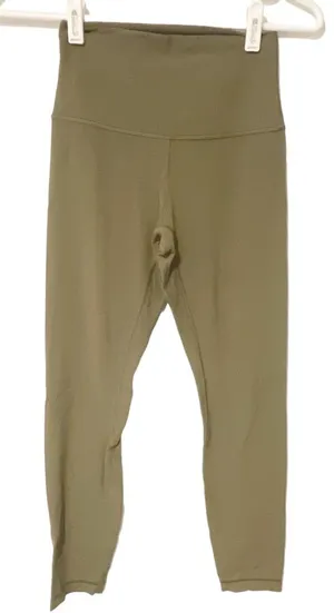 Lululemon Women's Size 4 Wunder Under Leggings‎ Olive Green Mid-Rise thumbnail 1
