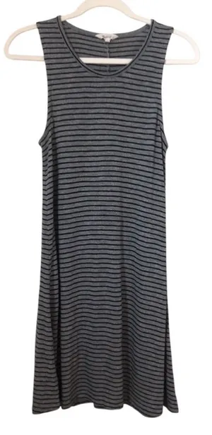 C Madewell Gray & Black Tank Boho Spring Summer Women Dress Size Large thumbnail 1