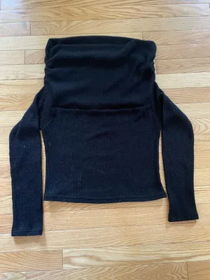 Off the Shoulder Sweater Black thumbnail 2