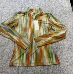 Calia Golf Womens XS Tissue Texture UV‎ Quarter Zip Filtered Flora Multi Top thumbnail 1