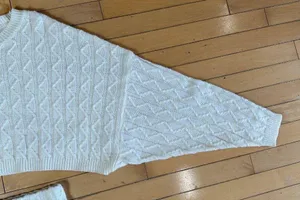 PRINCESS POLLY Cream Cable Knit Sweater Set Cropped Mini Skirt Size XS/S thumbnail 4