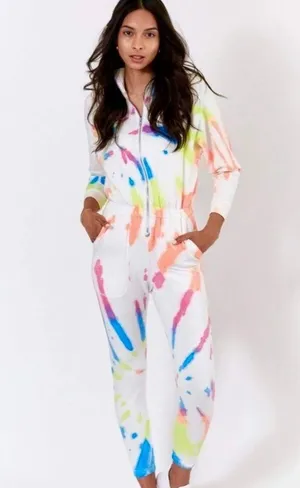 Lezat Vibrant Multicolor Women's Jumpsuit Blue Size L thumbnail 1