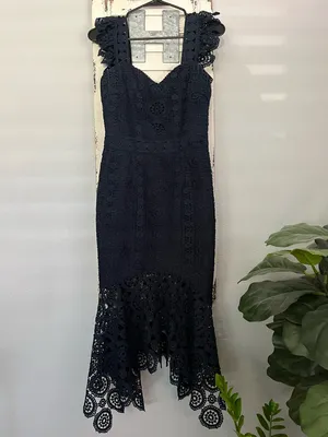 Two Sisters The Label GISELLE DRESS - STEEL BLUE LACE DRESS size 4 thumbnail 4