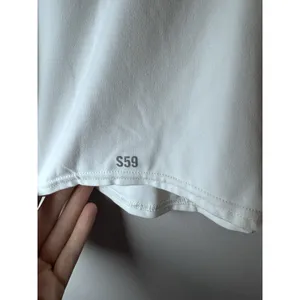Splits59 Austin Airweight Crop Polo Top Women's Size M White Navy Athleisure NWT thumbnail 8