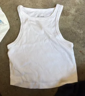 Wild fable white ribbed tank top  thumbnail 1