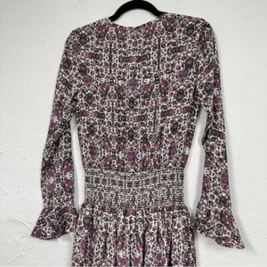 Shoshanna Purple Paisley Silk Dropped Waist Mini Dress Womens 0 Boho Coquette thumbnail 13