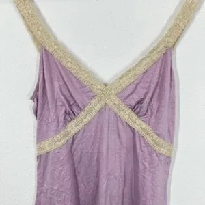 Maurices Y2K 90s Lace‎ Trimmed Purple V Neck Babydoll Camisole Cami Layering thumbnail 5