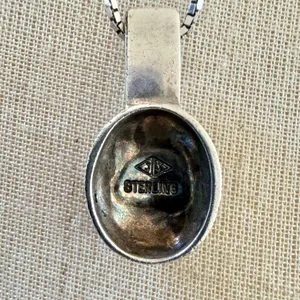 Judith Jack Sterling Marcasite Oval Pendant necklace thumbnail 5