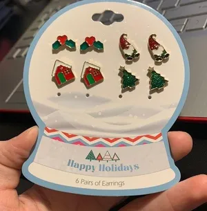 set of 4 pairs of christmas earrings thumbnail 1