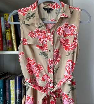 Banana Republic Button Up Floral Midi Dress thumbnail 2