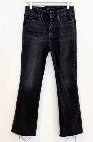 Joes Jeans Hi Honey Jeans Size 31 Black Wyoming Raw Hem Curvy Bootcut‎ Rancher thumbnail 1