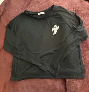 Romwe Ghost Halloween Black Pajama Top thumbnail 1