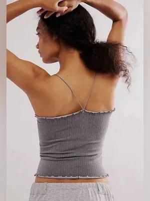 FREE PEOPLE Intimately Better This‎ Way Cami Gray Medium Large Strappy Tank New thumbnail 2