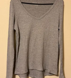 American Eagle Outfitters Heather Gray Long Sleeve Top thumbnail 1