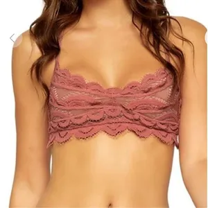 New. Pilyq dusty rose lace bralette bikini set. D-cup/L-teeny thumbnail 2
