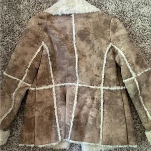 Women’s Brown Shearling Suede Jacket thumbnail 2